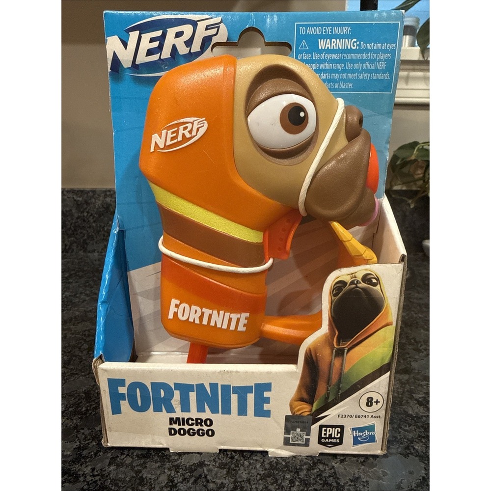 NERF Fortnite Mirco Doggo Dart Gun Microshots Blaster Hasbro Epic Games Pug New